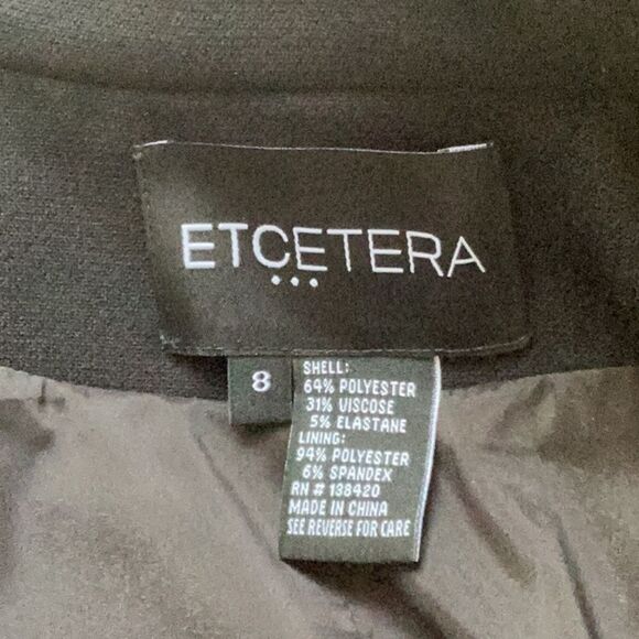 ETCETERA WOMENS BLACK DOUBLE BREASTED BLAZER COAT SIZE 8 - Picture 6 of 6